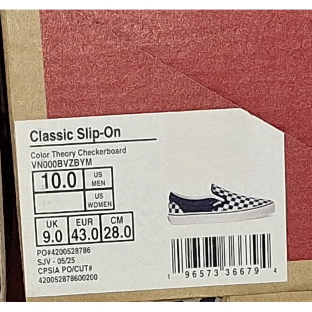 Vans Classic Slip-On Checkerboard Navy Blue/White Shoes Men's 10 / Women's 11.5